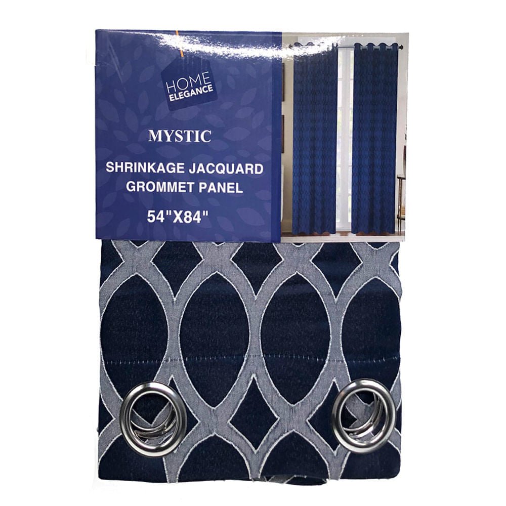 Cortina Home Elegance Mystic Con Aros 54" x 84" - Azul Marino