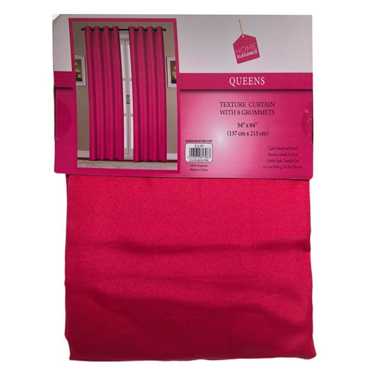 Cortina Home Elegance Queens Con Aros 54" x 84" - Fucsia