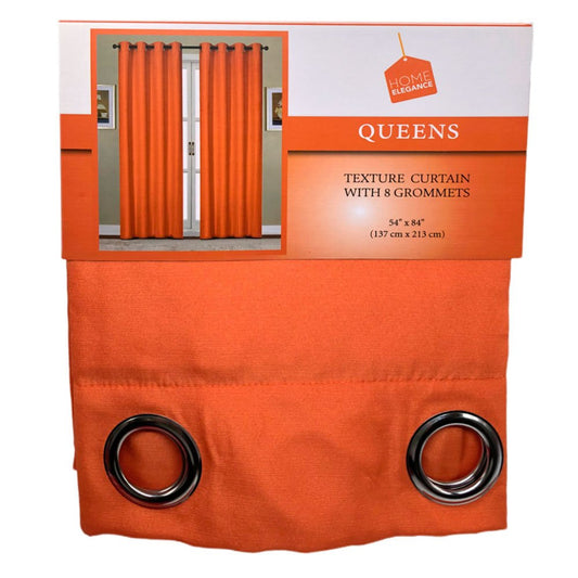 Cortina Home Elegance Queens Con Aros 54" x 84" - Naranja