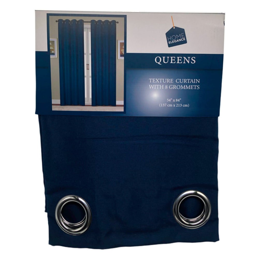 Cortina Home Elegance Queens Con Aros 54" x 84" - Turqueza azulado