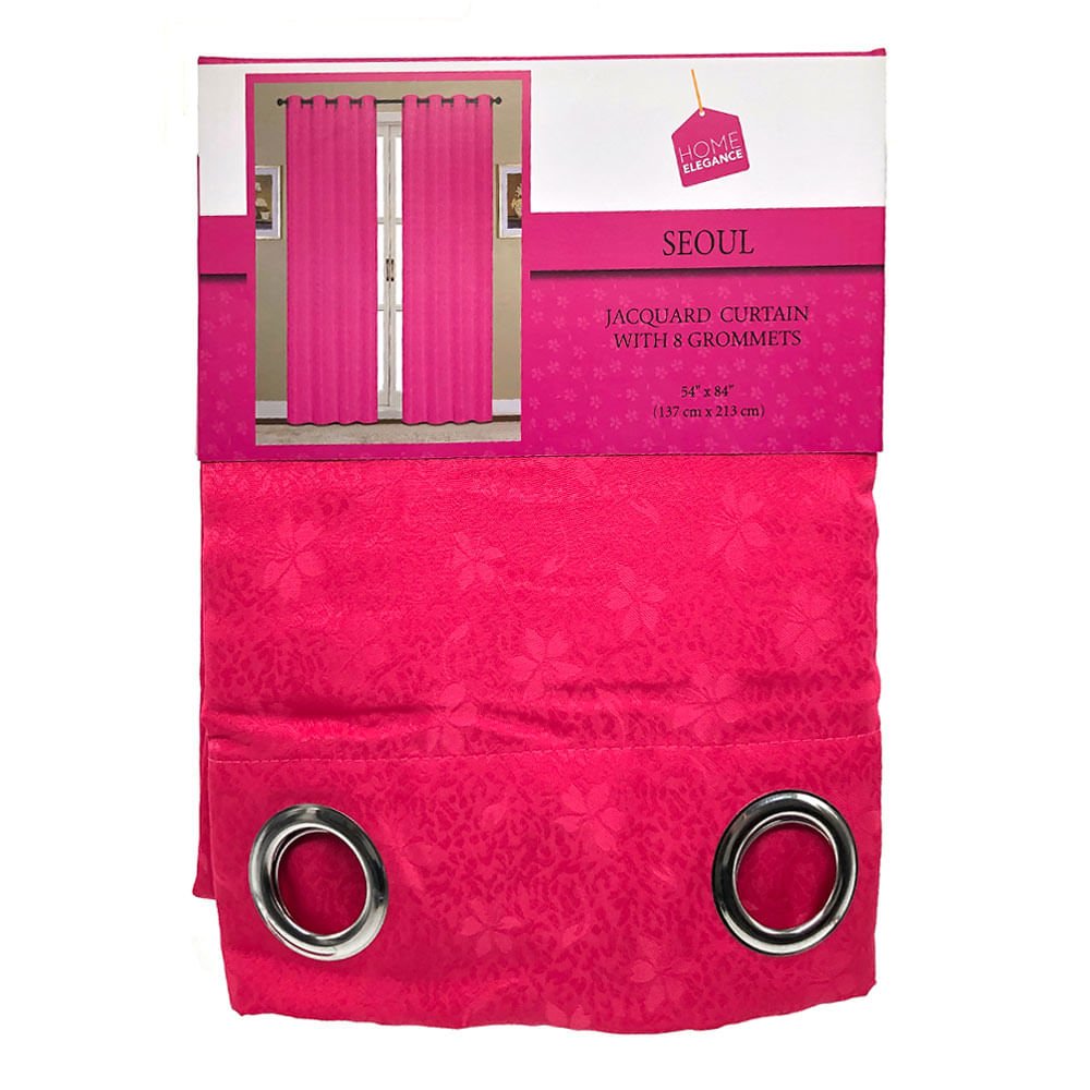 Cortina Home Elegance Seul Con Aros 54" x 84" - Fucsia