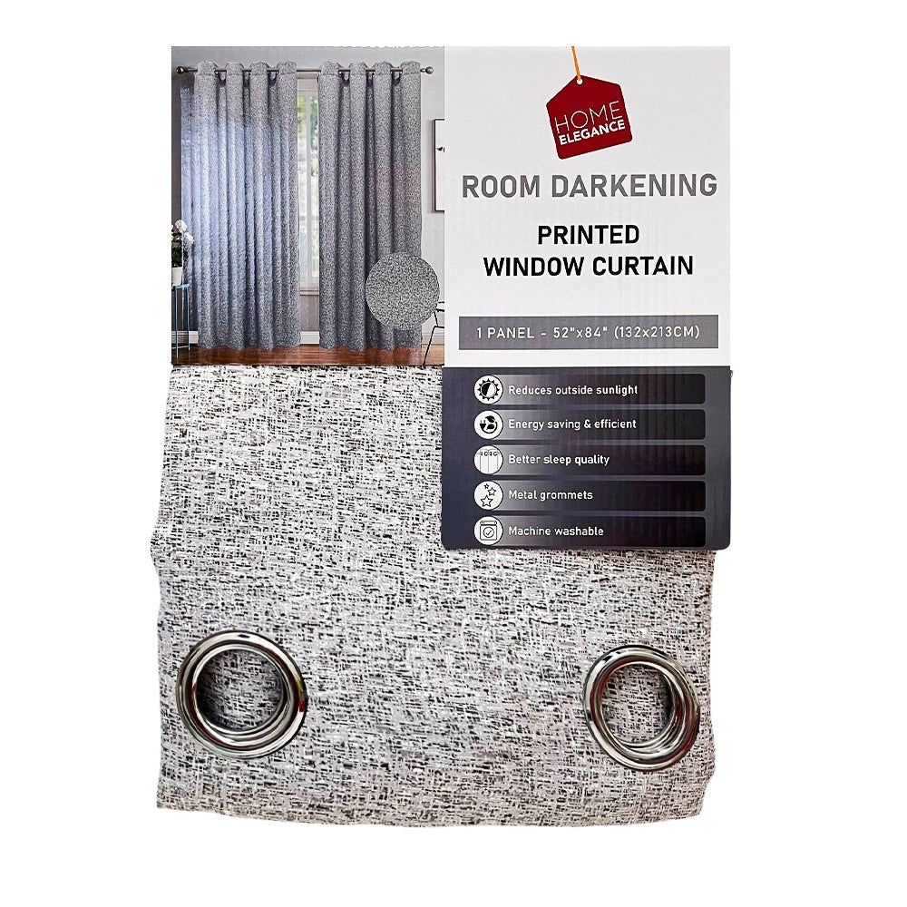 Cortina Jacquard Home Elegance / Gris con Aros – 54" x 84" - Home Elegance - Titan.com.pa - 2100000190515