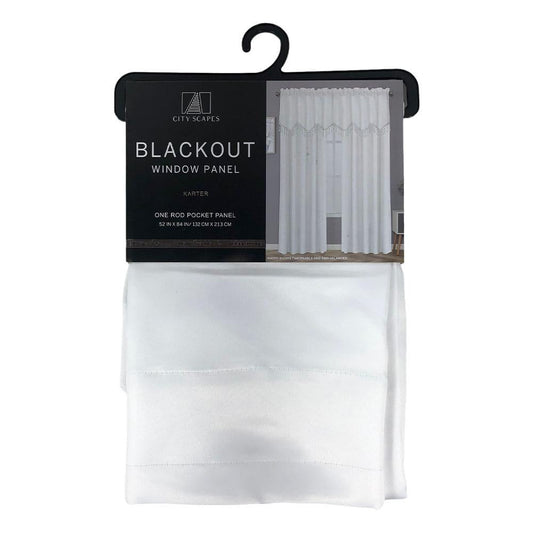 Cortina Karter Regal Home Con Rod Pocket Blackout 52" x 84" - Blanco