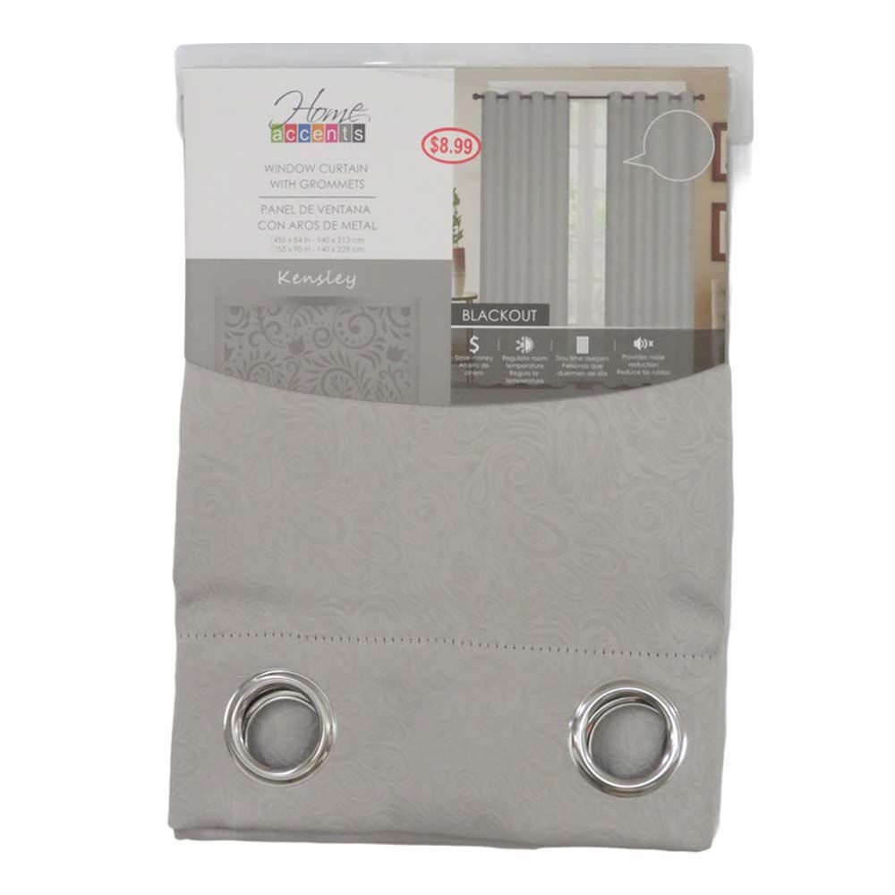 Cortina Kensley Home Elegance Blackout 55" x 84" - Plateado