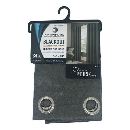 Cortina Lido Rt Designer Blackout Con Aros 52" x 84" - Gris Oscuro
