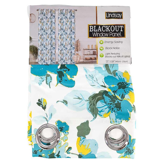 Cortina Lindsay Blackout Con Aros Sally Textile de 55" x 84" - Turquesa