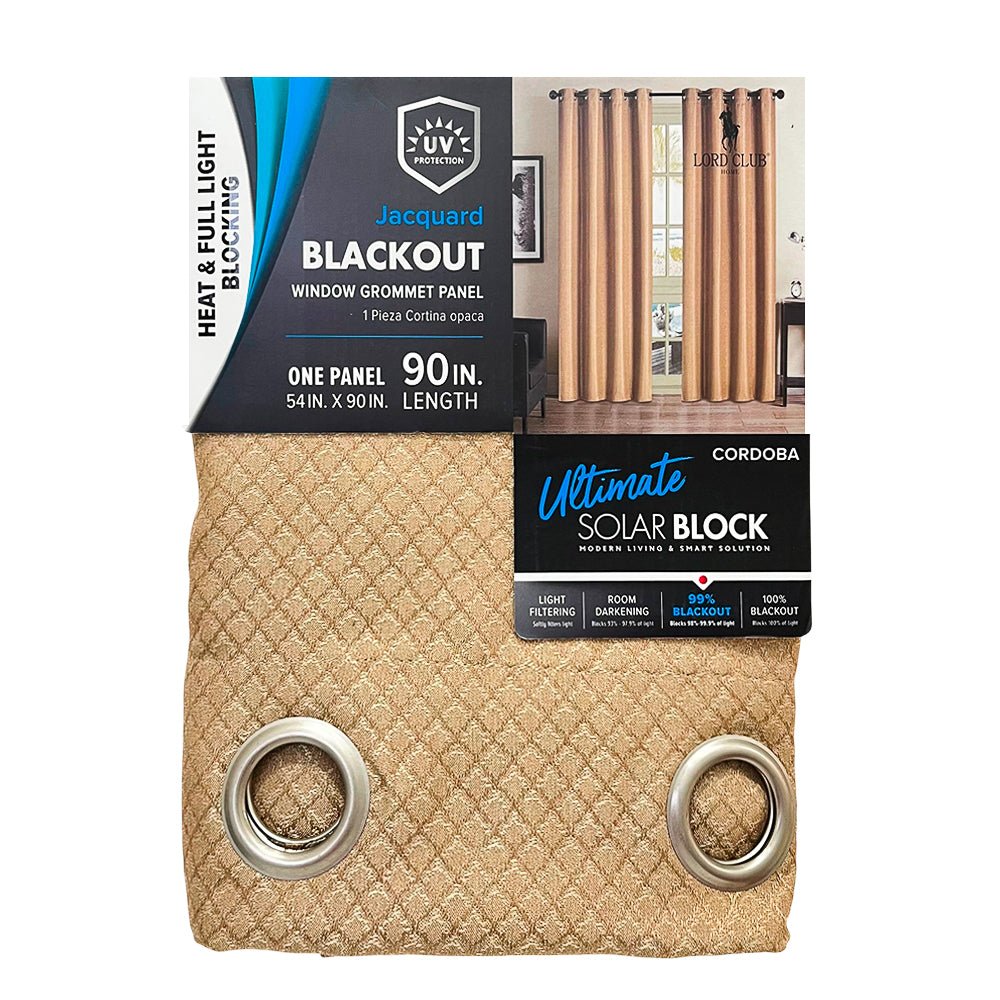 Cortina Lord Club Córdoba / Blackout / Taupe con Aros – 54" x 90" - Lord Club - Titan.com.pa - 2100000595594