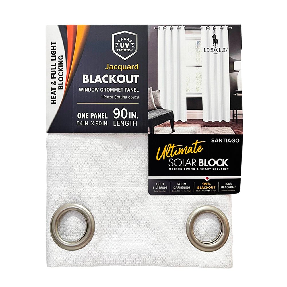 Cortina Lord Club Santiago / Blackout / Blanca con Aros – 54" x 90" - Lord Club - Titan.com.pa - 2100000512966