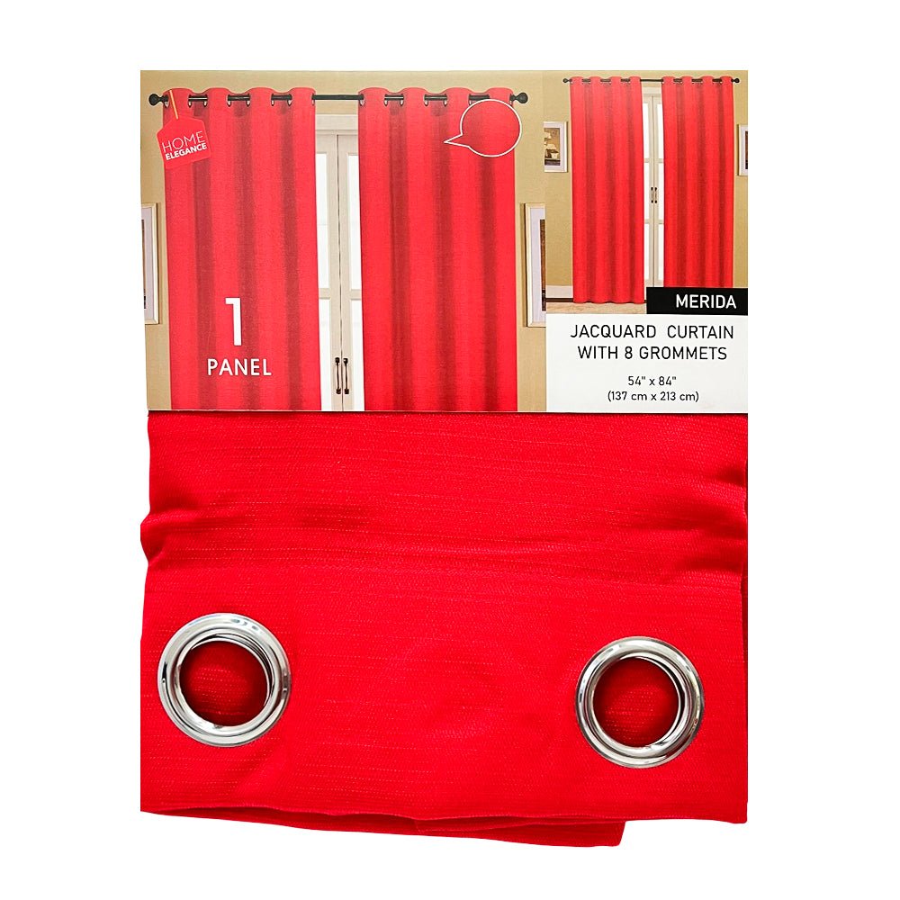 Cortina Merida Home Elegance / Roja con Aros – 54" x 84" - Home Elegance - Titan.com.pa - 2100000318001