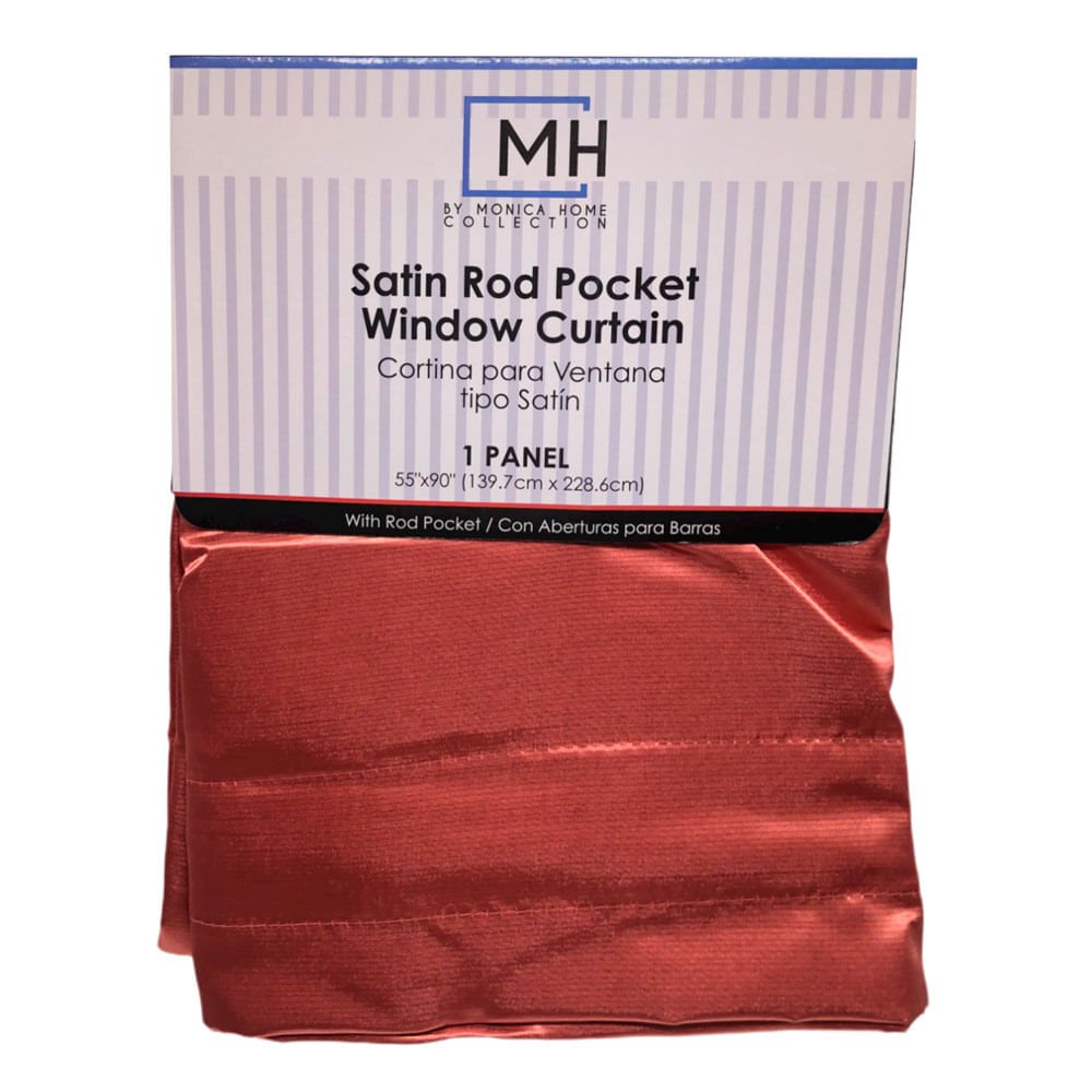Cortina Monica Home Con Rod Pocket 55" x 90" - Coral oscuro