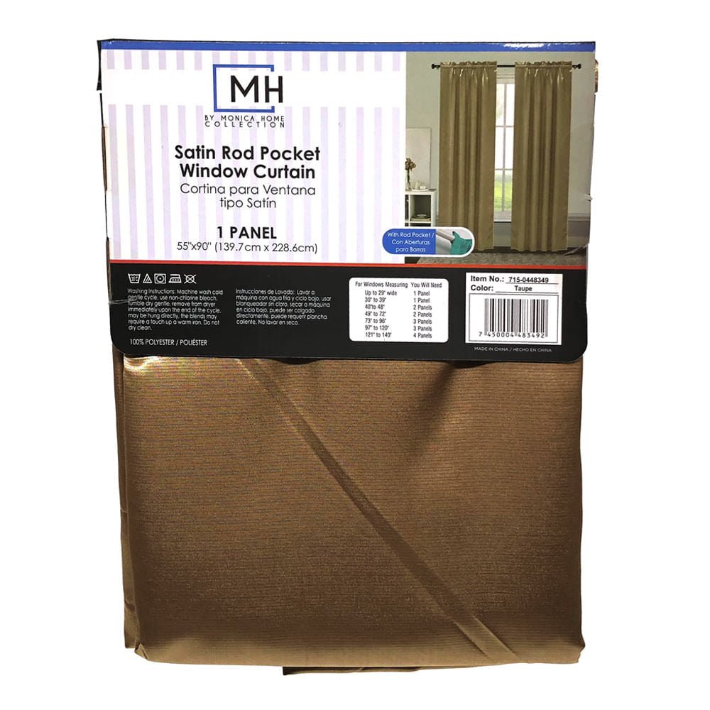 Cortina Monica Home Con Rod Pocket 55 " x 90" - Dorado Oscuro