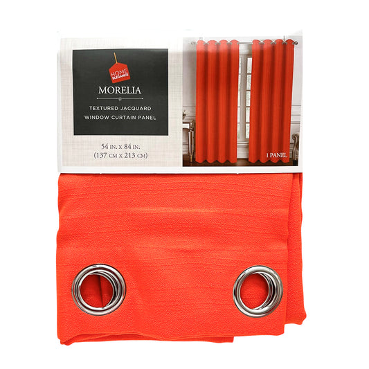 Cortina Morelia Home Elegance / Naranja con Aros – 54" x 84"