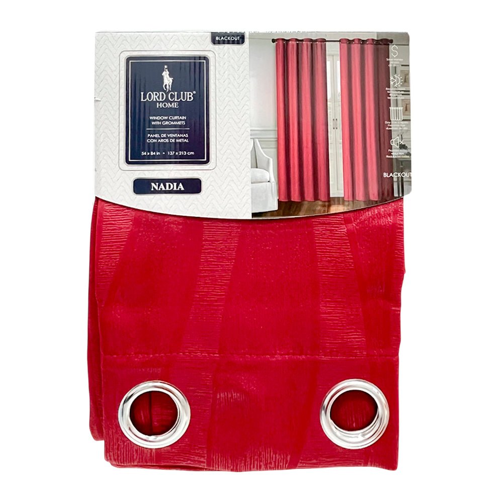 Cortina Nadia Burgundy / Lord Club / Blackout con Aros / 54" x 84" - Lord Club - Titan.com.pa - 2100000690374