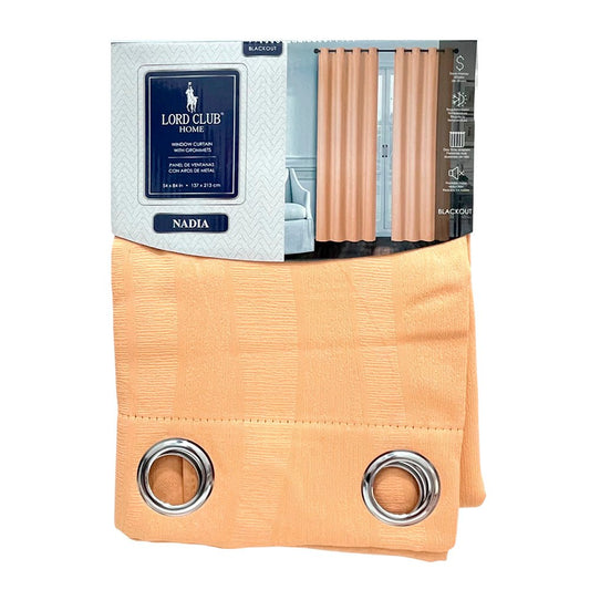 Cortina Nadia Peach / Lord Club / Blackout con Aros / 54" x 84" - Lord Club - Titan.com.pa - 2100000003235