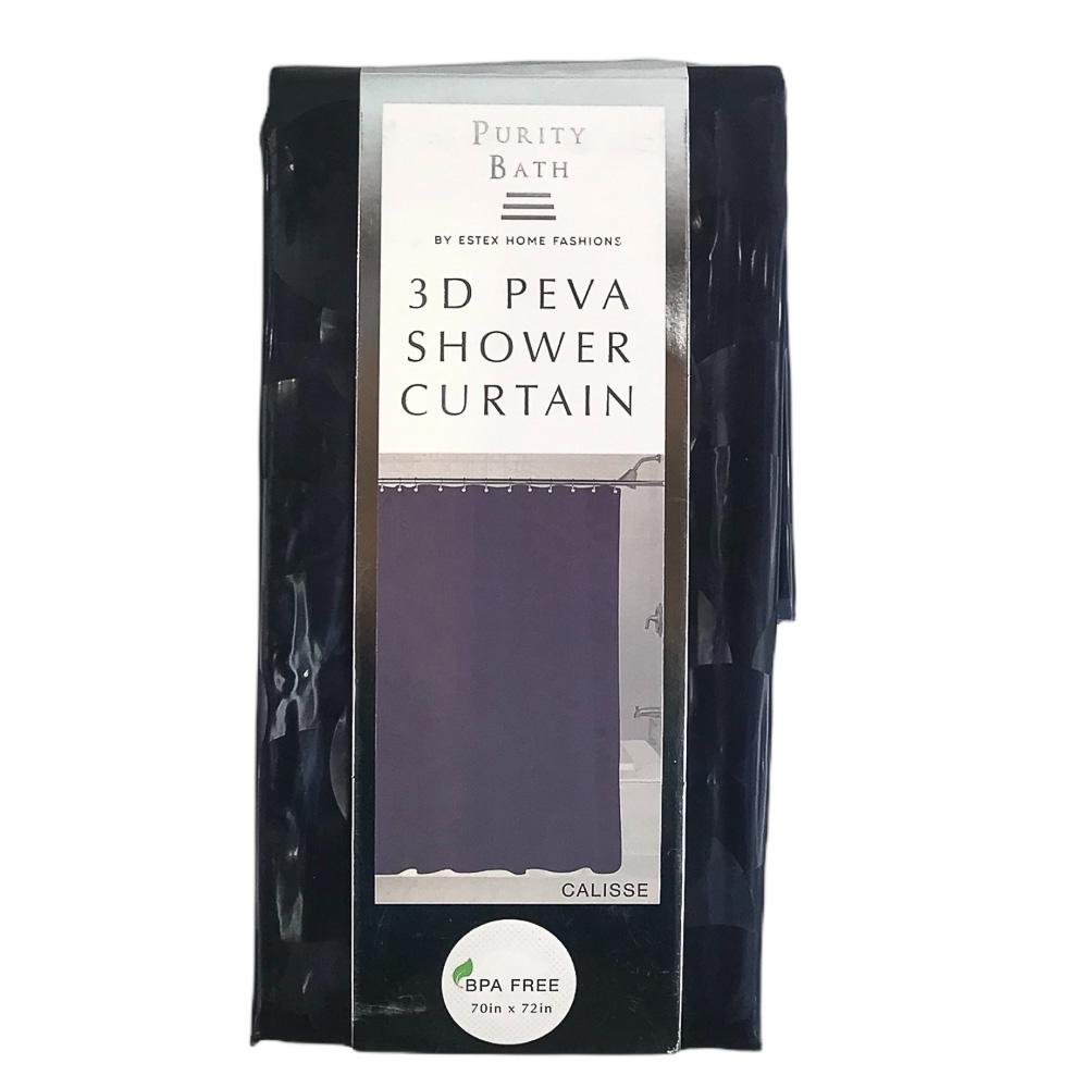 Cortina Para Baño 3D Estex Purity Bath Peva de 70" x 72" - Negro