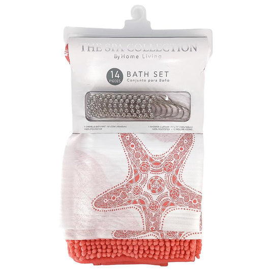 Cortina Para Baño Con Gancho Home Living 14 Piezas