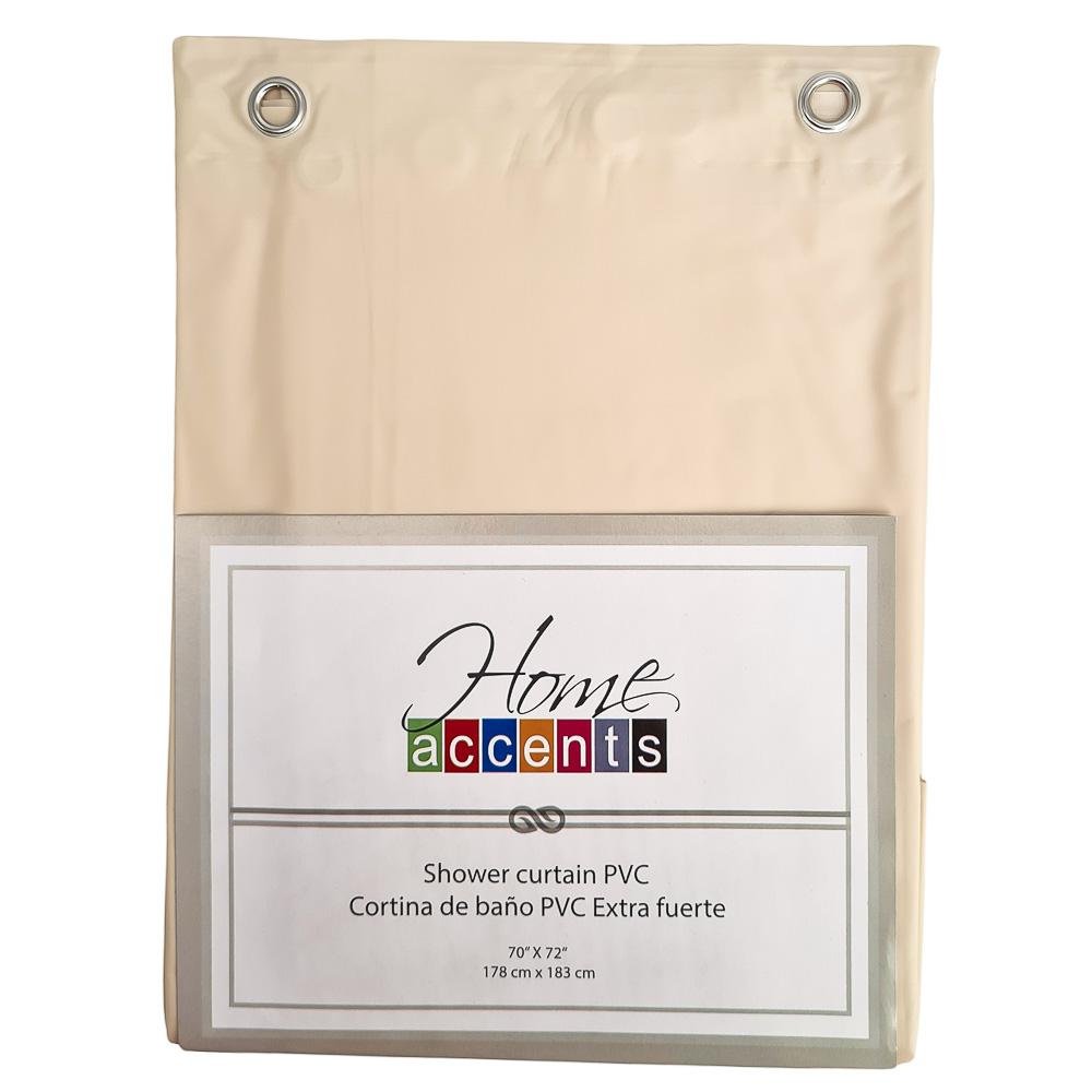 Cortina Para Baño Home Accents Con Aros 70" x 72" - Beige