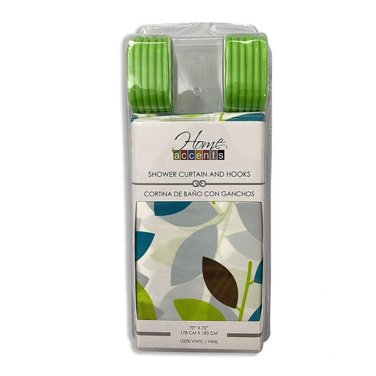 Cortina Para Baño Home Accents de Plástico Con Ganchos - Surtido