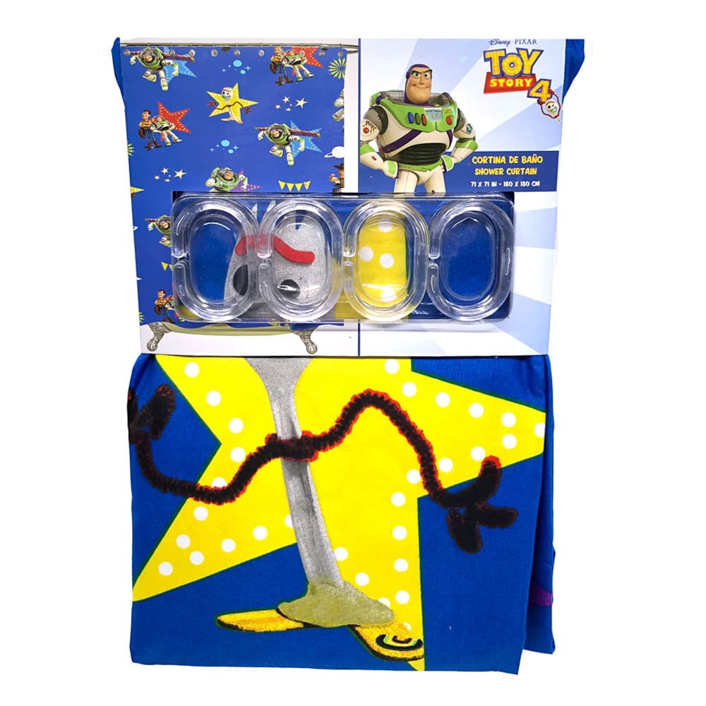 Cortina Para Baño Pixar Toy Story 180 cm x 180 cm - Azul