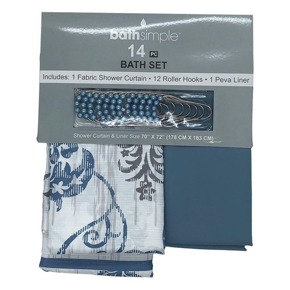 Cortina Para Baño Popular Bath Francesca de Tela 14 Piezas