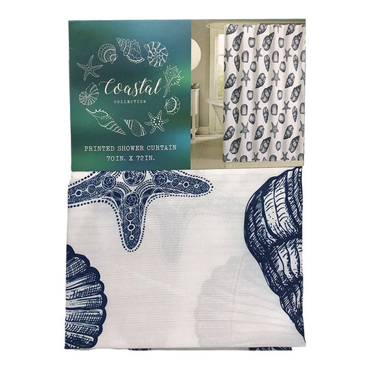 Cortina Para Baño Rt Designer Coastal Starfish De Tela 70" X 72"