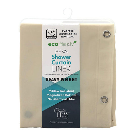 Cortina Para Baño Rt Designer Olivia Gray Collection de Peva - Beige