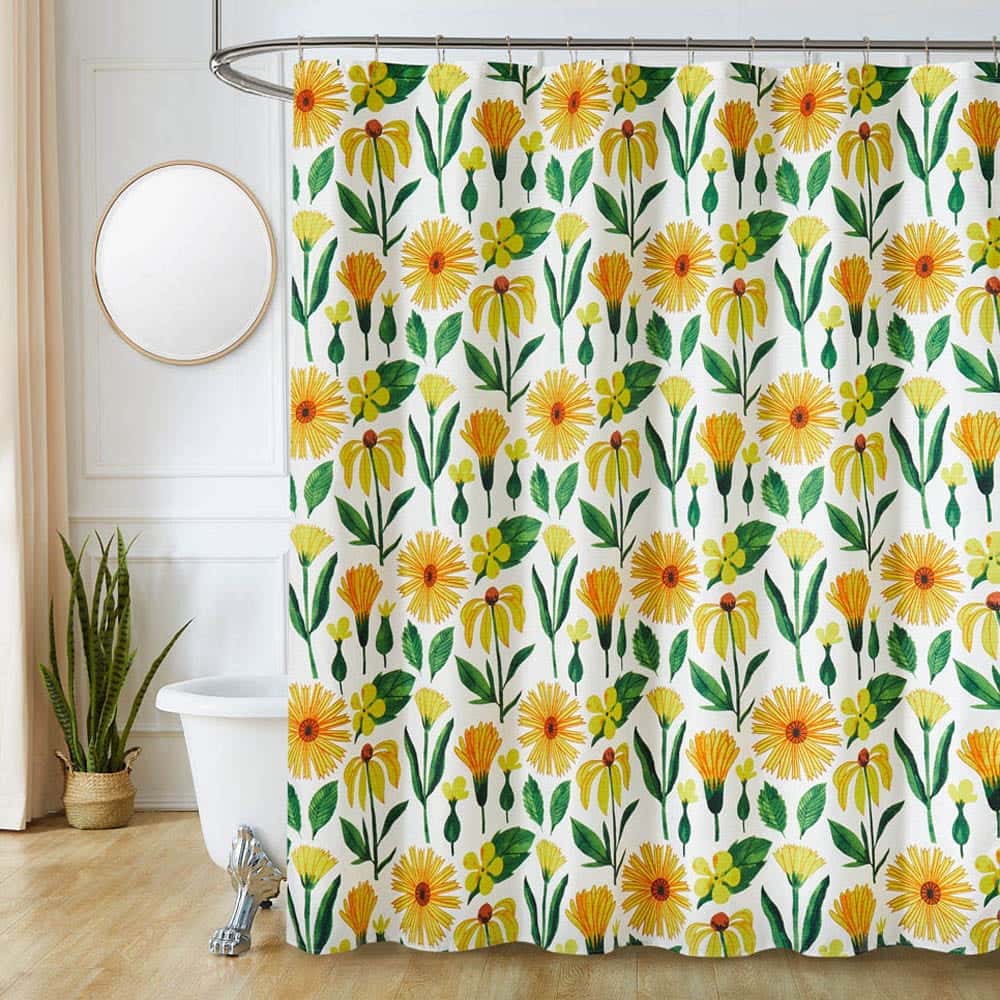 Cortina Para Baño Rt Designer Sutton Park Sunflower 70" x 72" 13 Piezas - Único