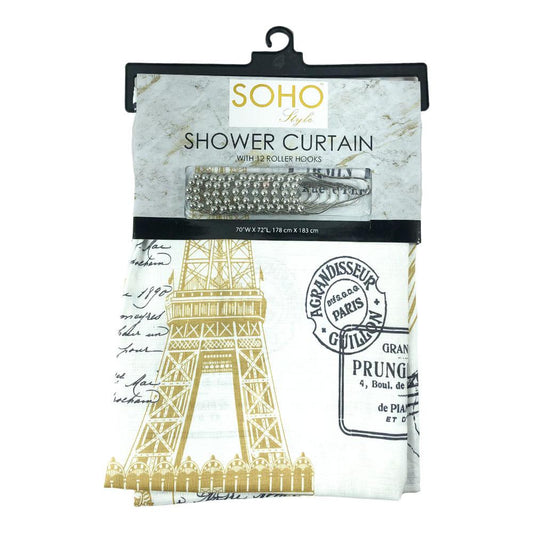 Cortina Para Baño Soho Style de Tela Estampada 13 Piezas