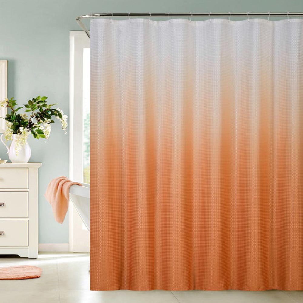Cortina Para Baño Tela Ombre 70" x 72" - Naranja