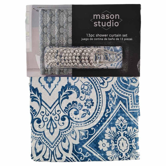 Cortina Para Baño Victoria Classic Mason Studio Con Ganchos de 72" x 72"