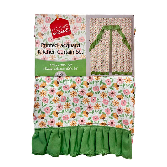 Cortina para Cocina Flower Estampada / 3 Piezas / Home Elegance - Home Elegance - Titan.com.pa - 2100001530723