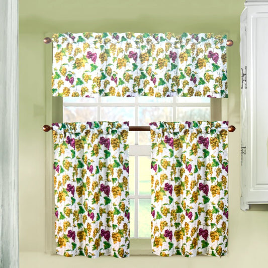 Cortina Para Cocina / Grapes / Home Elegance de 3 Piezas / Estampada - Home Elegance - Titan.com.pa - 2100000498062