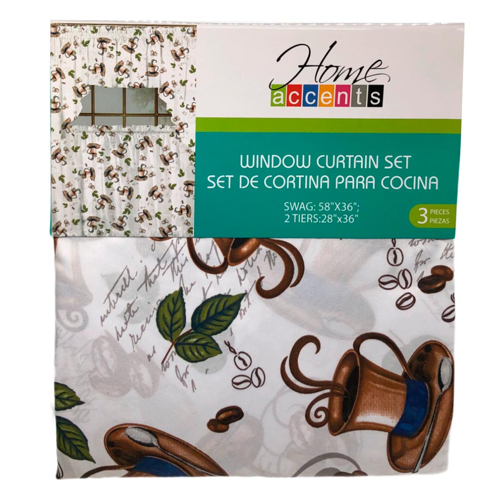 Cortina Para Cocina Home Accents 3 Piezas