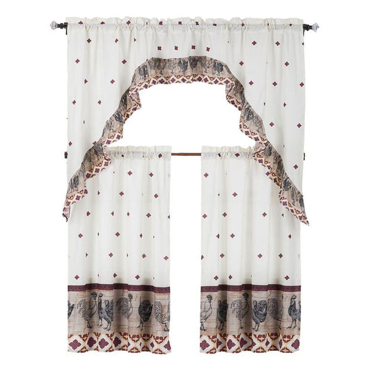 Cortina Para Cocina Home Accents Gallo 3 piezas