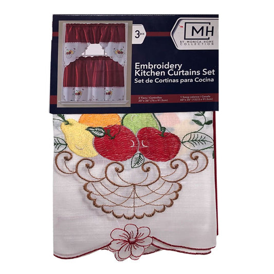 Cortina Para Cocina Monica Home 3 Piezas