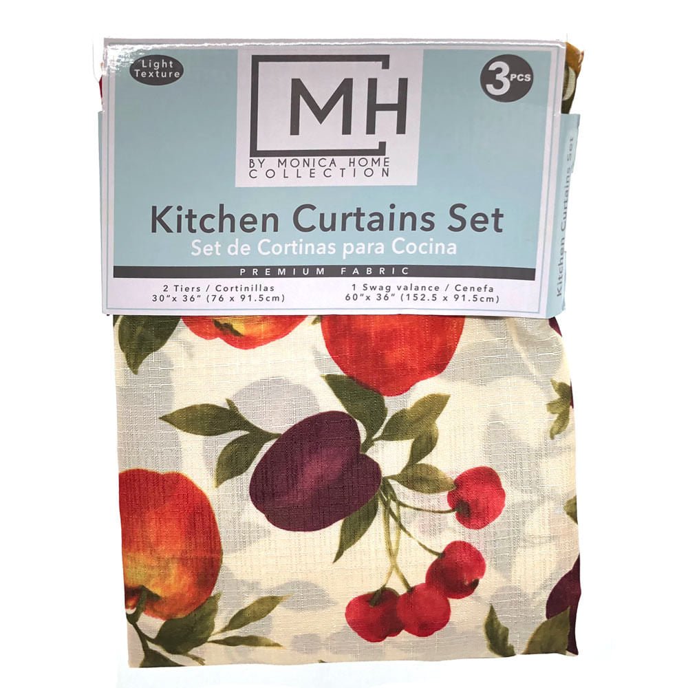 Cortina Para Cocina Monica Home de Frutas 3 Piezas - Surtido
