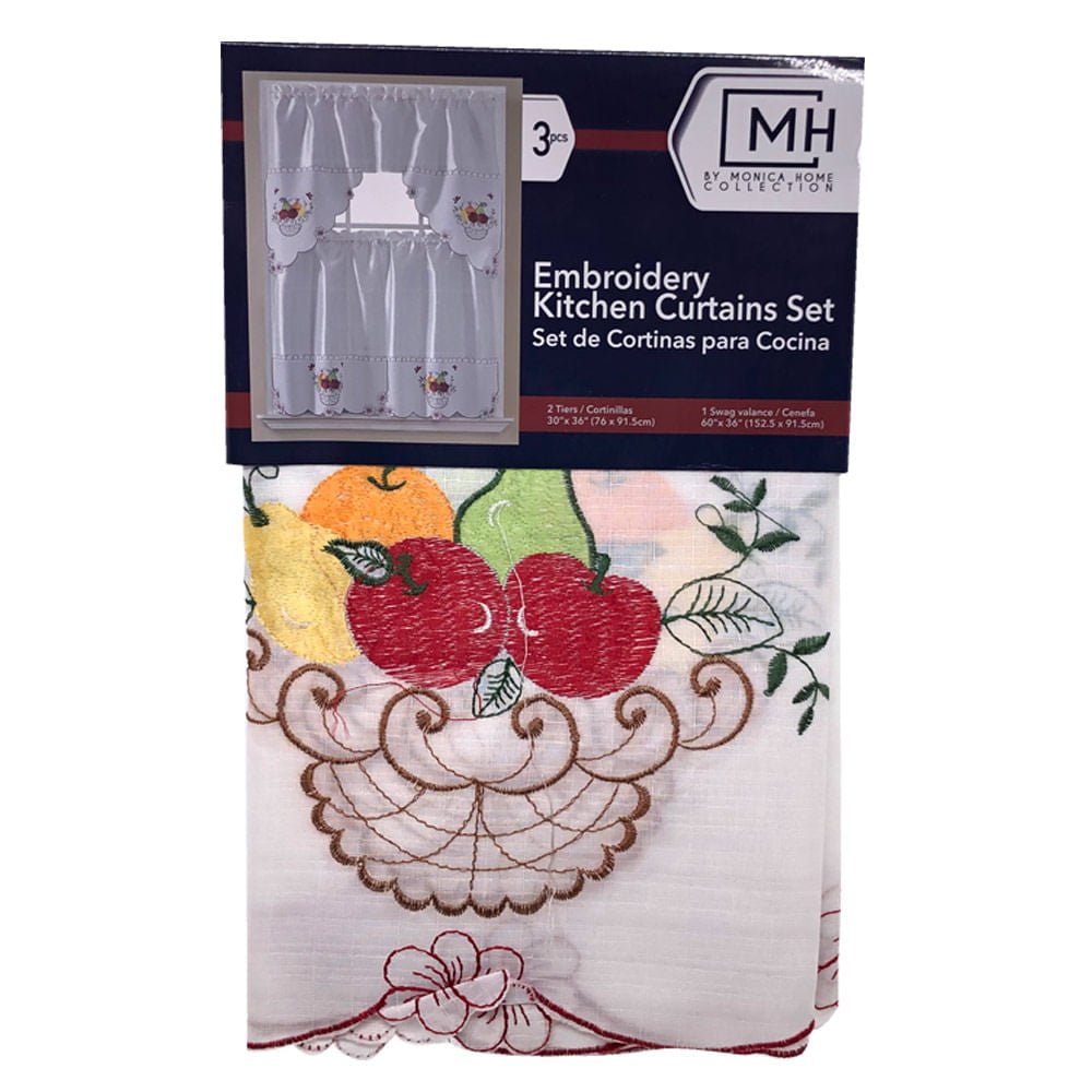 Cortina Para Cocina Monica Home de Frutas 3 Piezas - Surtido