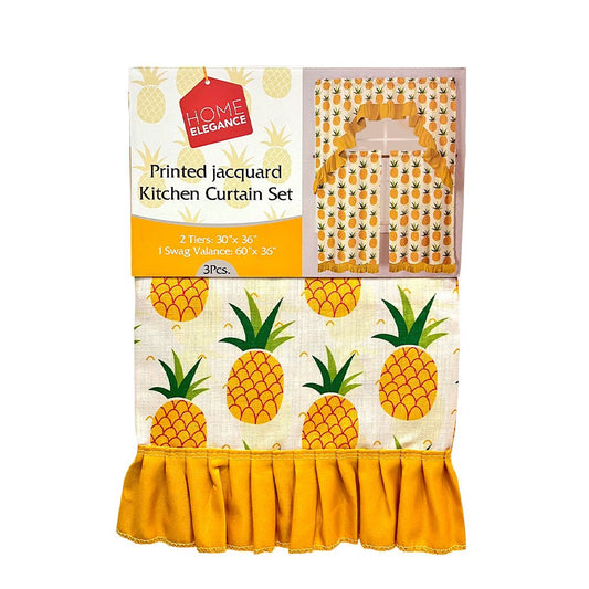Cortina para Cocina Pineapple Estampada / 3 Piezas / Home Elegance - Home Elegance - Titan.com.pa - 2100001308988