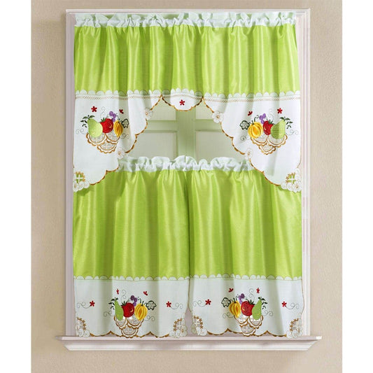Cortina Para Cocina Rt Designer Vintage Fruits - Lima claro