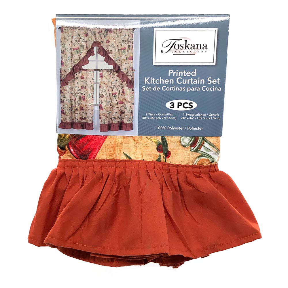 Cortina Para Cocina Toskana 3 Piezas