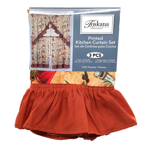 Cortina Para Cocina Toskana 3 Piezas