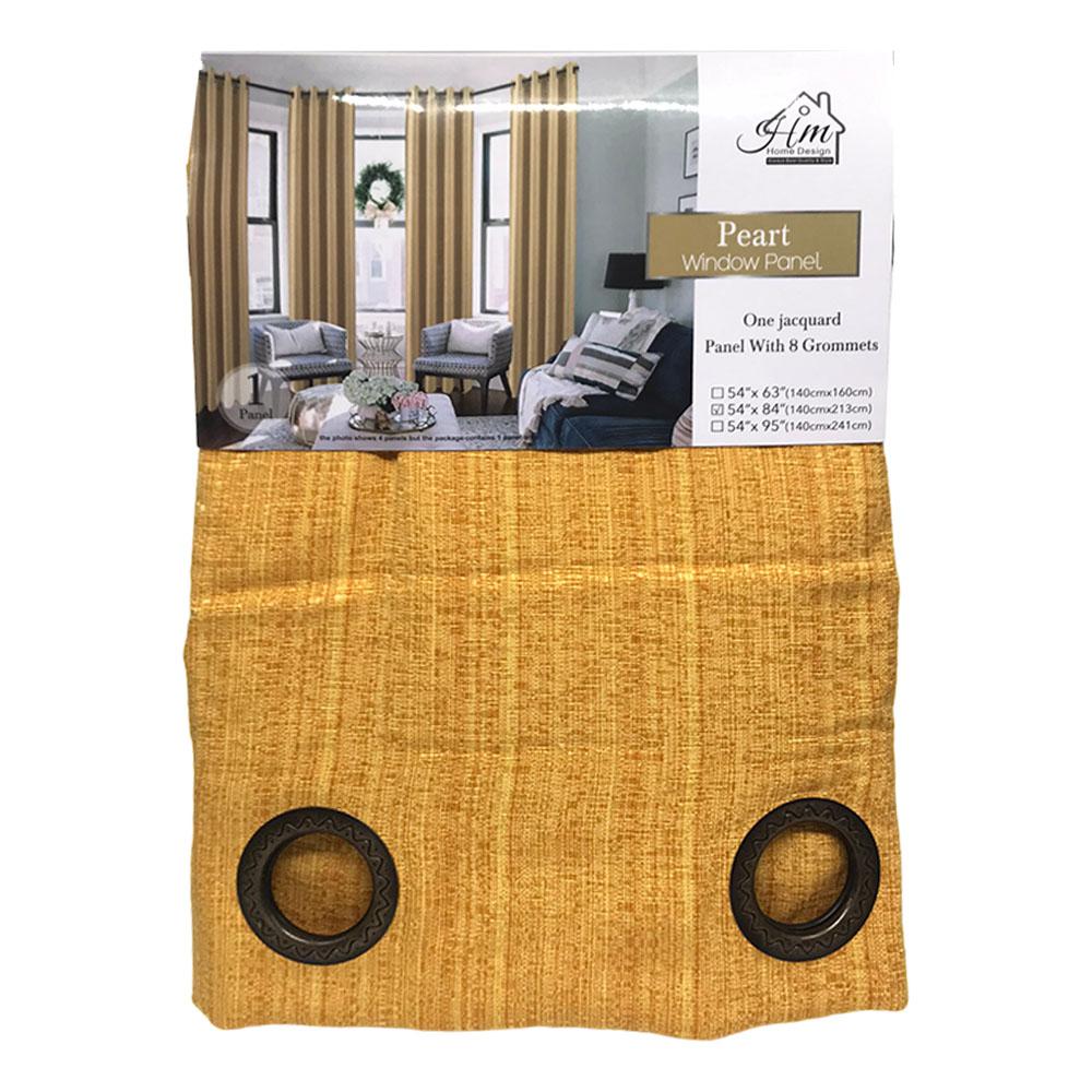 Cortina Peart Home Design Con Aros 54" x 84" - Mostaza