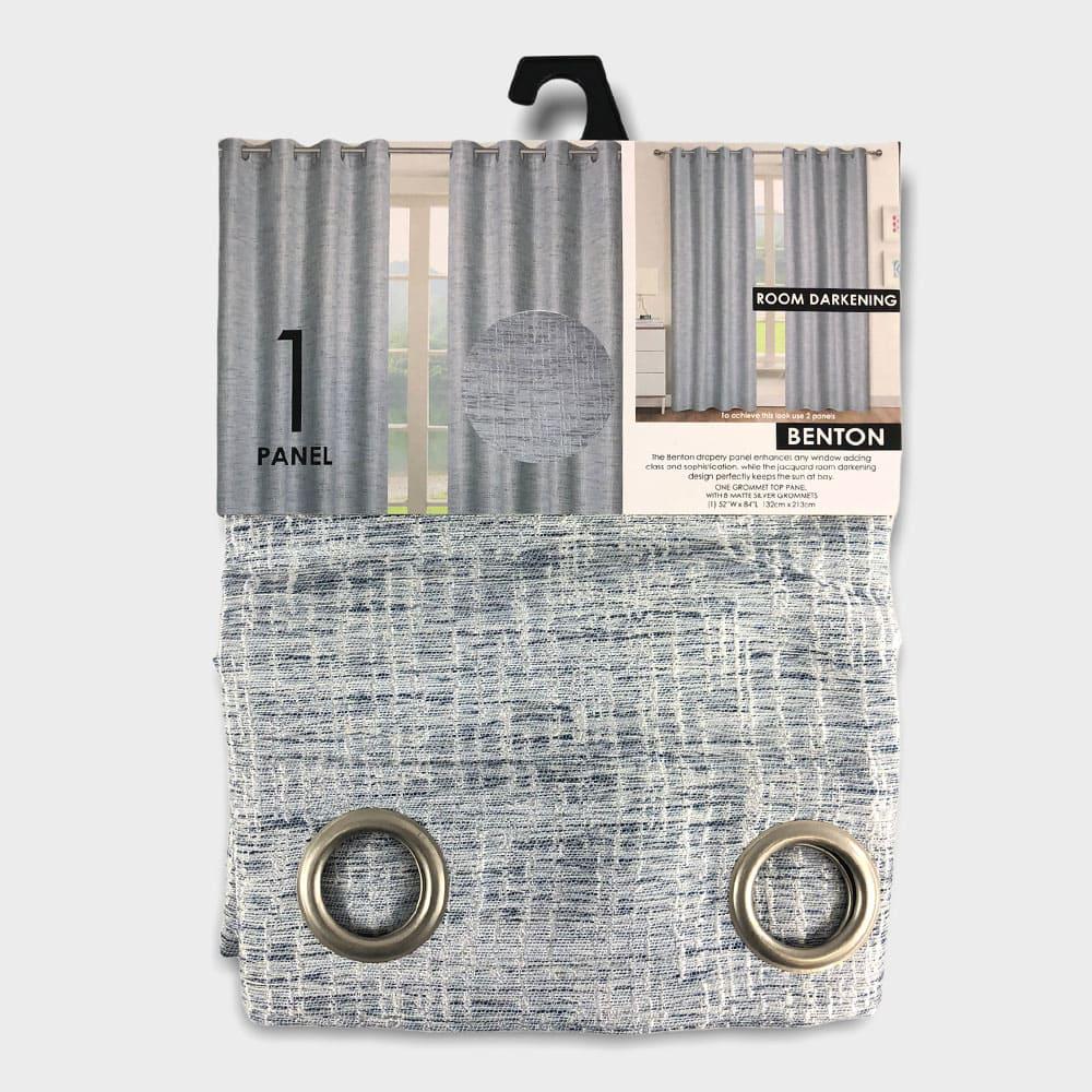 Cortina Popular Bath Benton Con Argollas de 52" x 84" - Azul