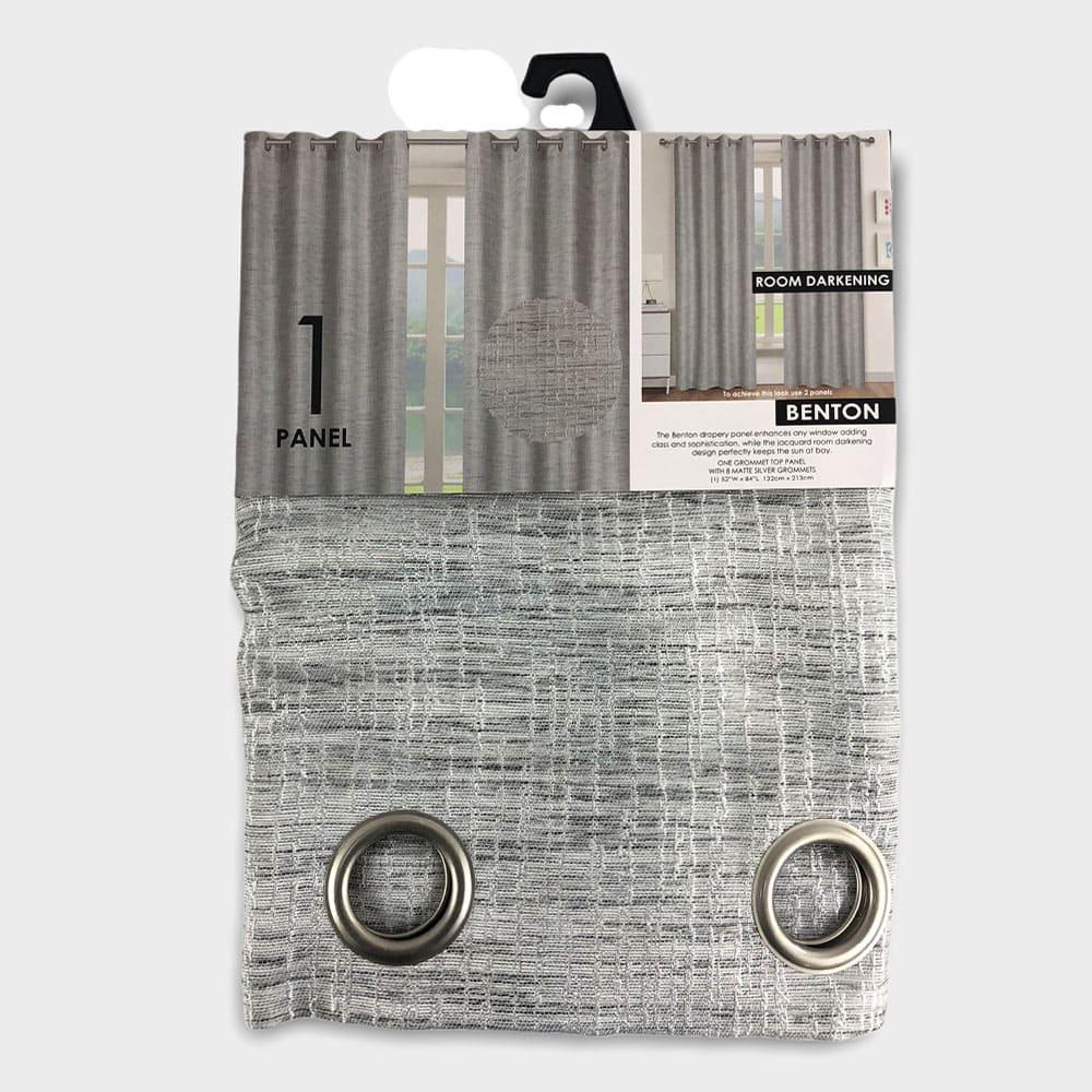 Cortina Popular Bath Benton Con Argollas de 52" x 84" - Gris Claro