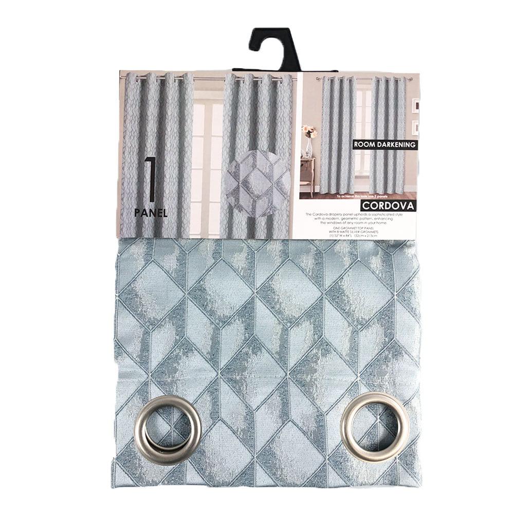 Cortina Popular Bath Cordova Con Aros de 52" x 84" - Azul Claro