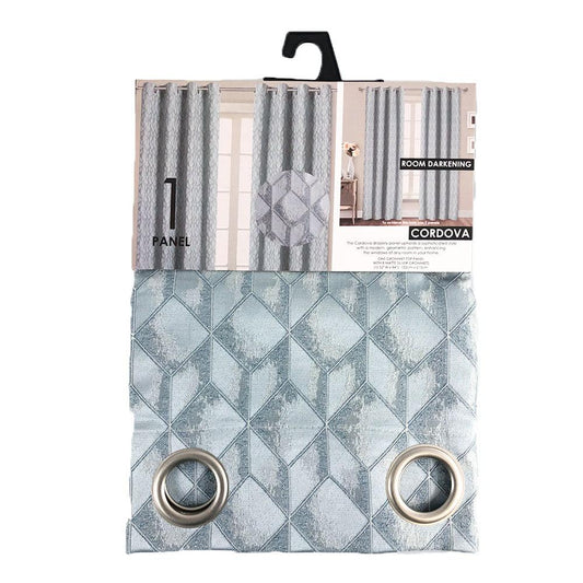 Cortina Popular Bath Cordova Con Aros de 52" x 84" - Azul Claro