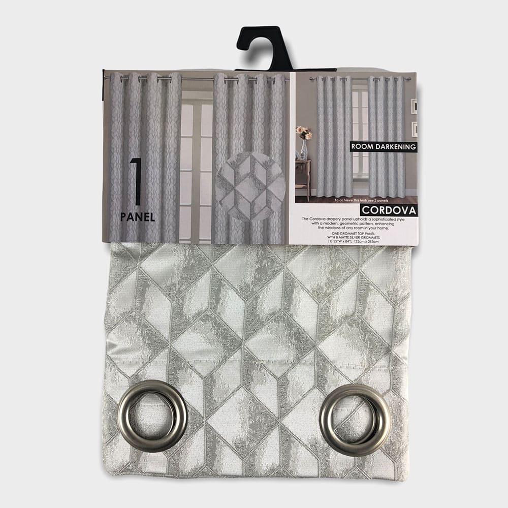 Cortina Popular Bath Cordova Con Aros de 52" x 84" - Gris Claro