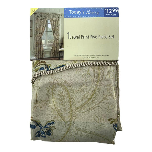 Cortina Popular Bath Jewel Rod Pocket 54" x 84" 5 Piezas