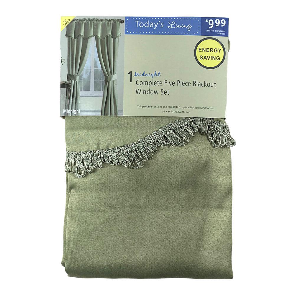 Cortina Popular Bath Midnight Rod Pocket 54" x 84" - Verde Claro