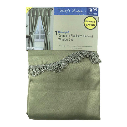 Cortina Popular Bath Midnight Rod Pocket 54" x 84" - Verde Claro